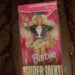 1995 Barbie Super Talk! I Say Over 100,000 Different Things Mattel Dented Box